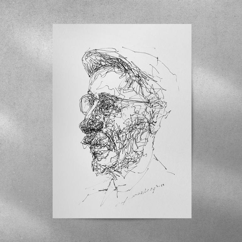 Original Expressionism Portrait Drawing by Onur Karaalioglu