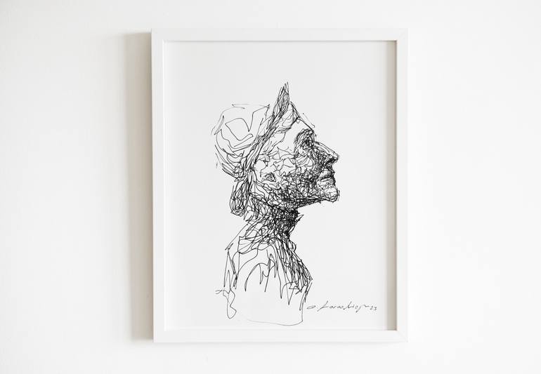 Original Expressionism Portrait Drawing by Onur Karaalioglu