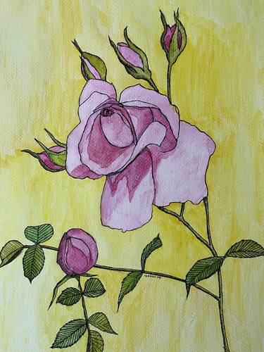 Print of Art Deco Floral Paintings by Gurkirat Gill