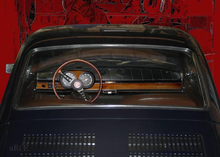 Fiat 850 Coupe Interieur In Black Red