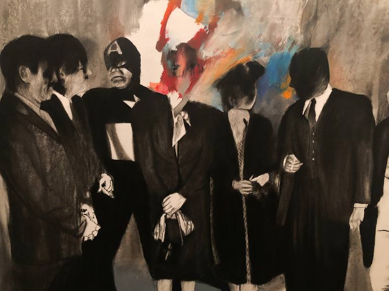 Original Expressionism People Drawing by Dan Arcus