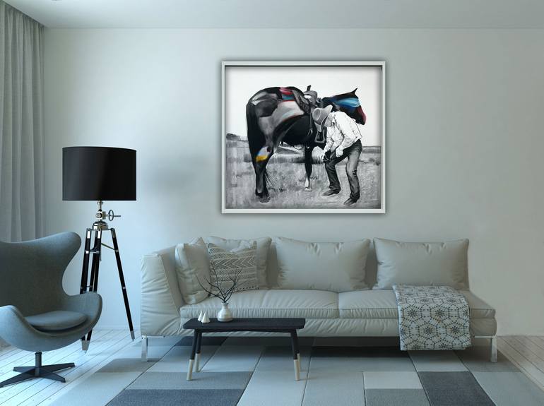 Original Expressionism Horse Drawing by Dan Arcus