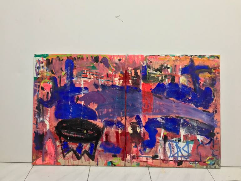 Original Abstract Expressionism Abstract Painting by Uku Chan