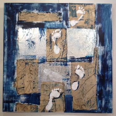 Original Abstract Expressionism Abstract Collage by Alessandro Coralli