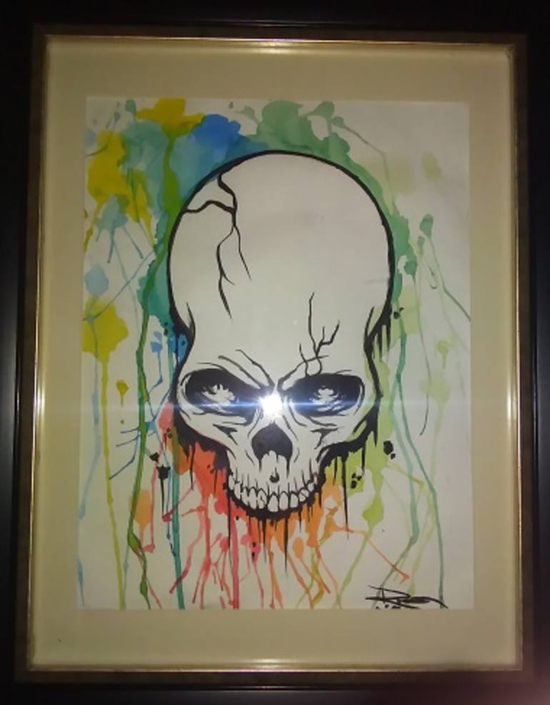 watercolor skull Painting by Rob Glazner | Saatchi Art