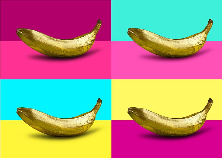 Golden Banana Pop Art Photography by Monica Silva | Saatchi Art