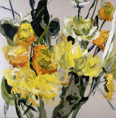 Original Abstract Floral Paintings by Ariana Schiff