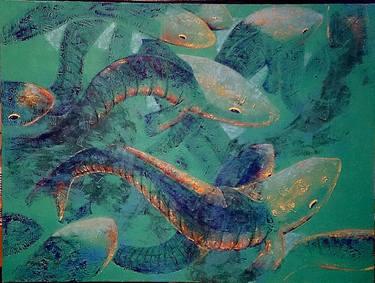 Print of Expressionism Fish Paintings by April M Bending