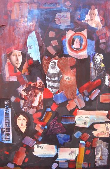Original Abstract People Collage by Anne Mcgovern