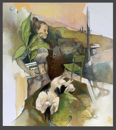 Original Contemporary Cats Painting by Damyan Bumbalov