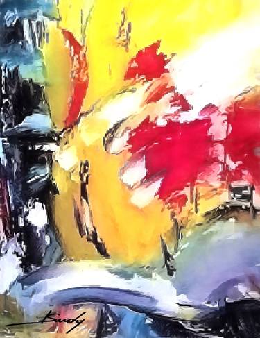 Original Abstract Expressionism Abstract Mixed Media by Jose Sunday