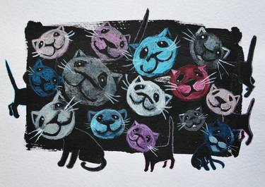 Print of Figurative Cats Paintings by Greta Agneza - Siemczuk
