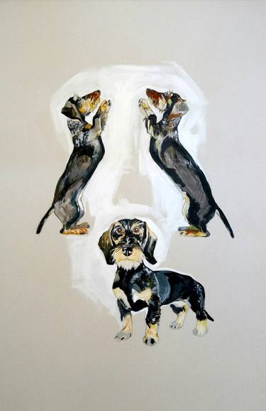 Original Figurative Dogs Paintings by Greta Agneza - Siemczuk
