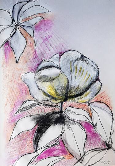 Original Figurative Floral Drawing by Francesca Tesoriere