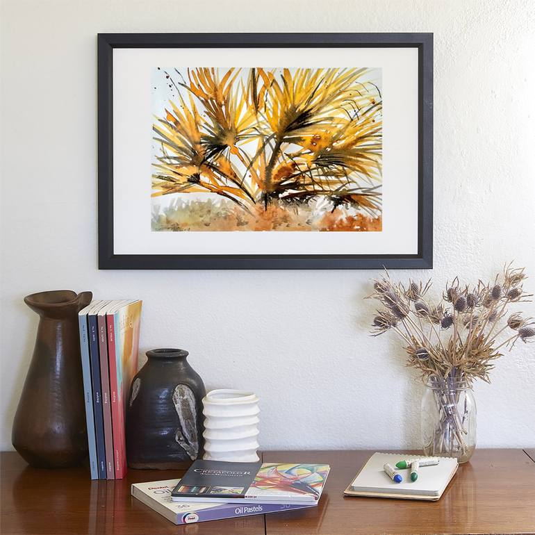 Original Abstract Expressionism Botanic Drawing by Francesca Tesoriere