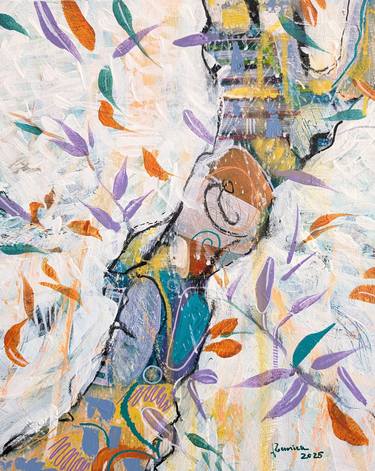 Original Abstract Botanic Painting by Francesca Tesoriere