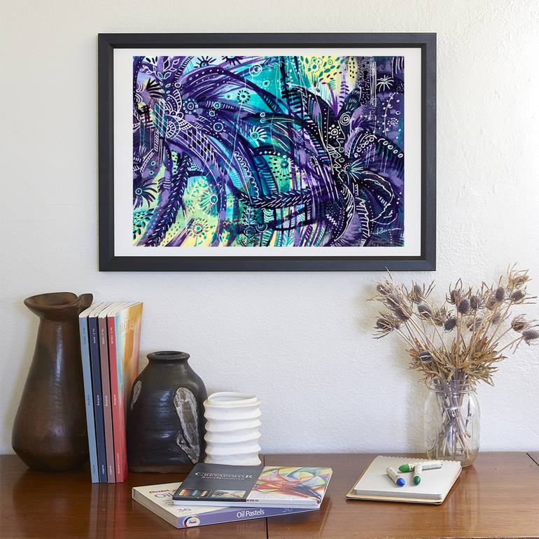 Original Abstract Botanic Painting by Francesca Tesoriere