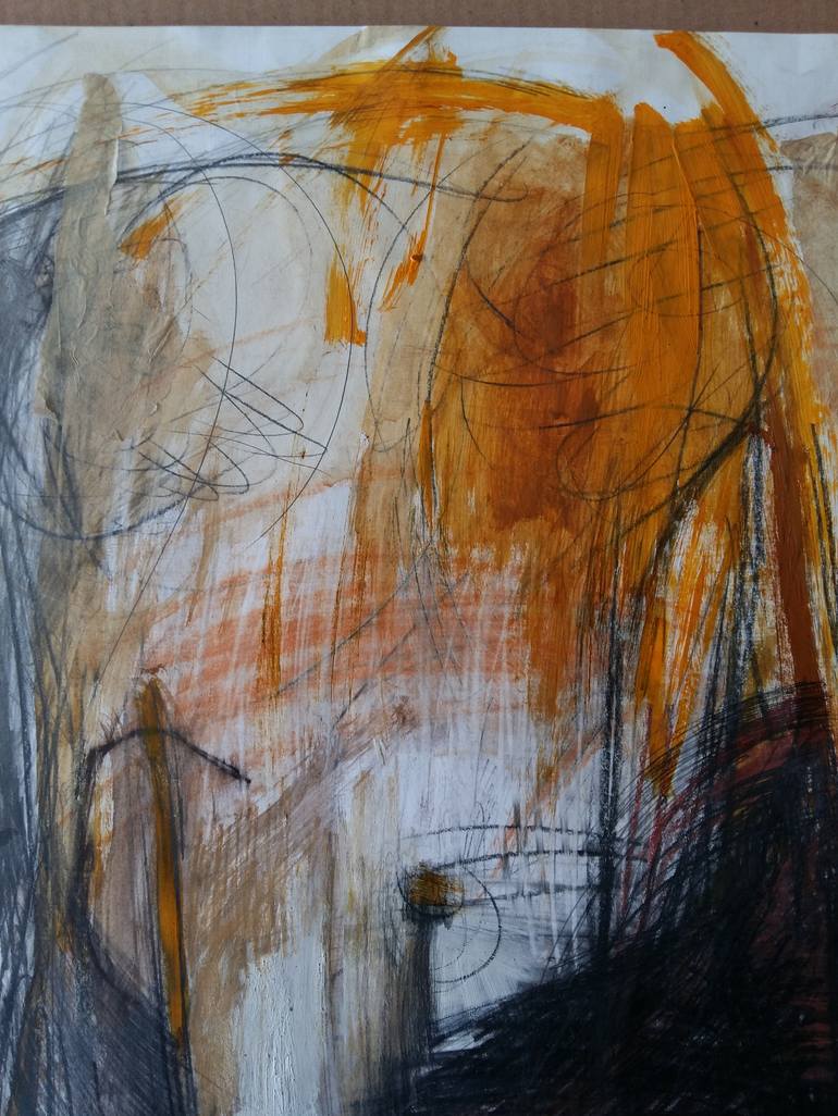 Original Abstract Expressionism Nude Drawing by Joanna Burda