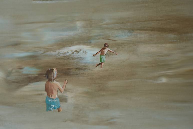 Original Abstract Beach Painting by Joanna Burda