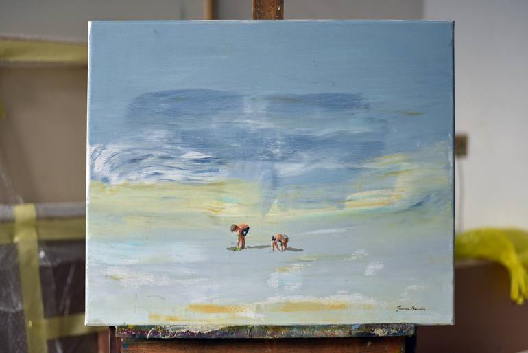 Original Figurative Beach Painting by Joanna Burda