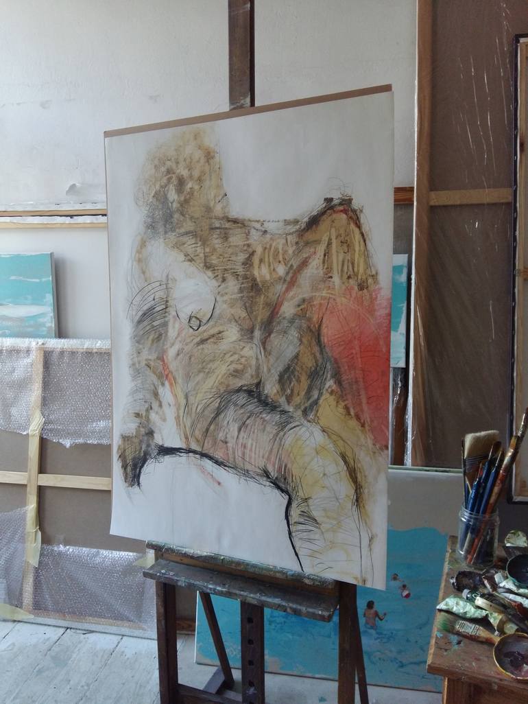 Original Expressionism Nude Drawing by Joanna Burda