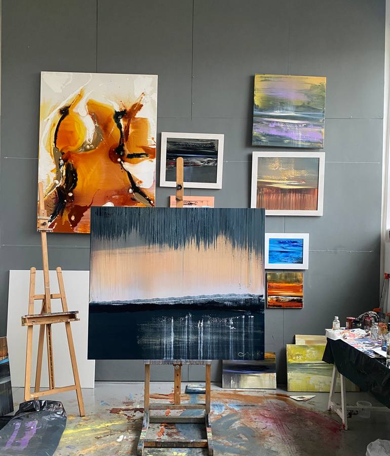 Original Abstract Landscape Painting by Katsiaryna Sumarava