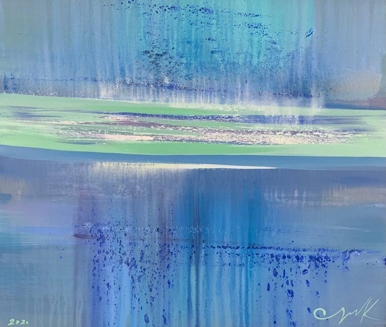 Original Landscape Painting by Katsiaryna Sumarava  Abstract Art on Canvas  Scent of rain