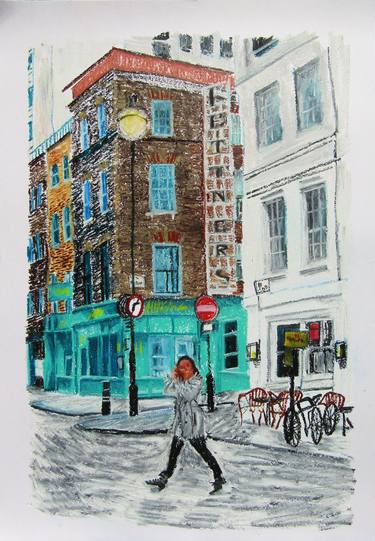 Original Figurative Cities Drawings by Mary Cinque