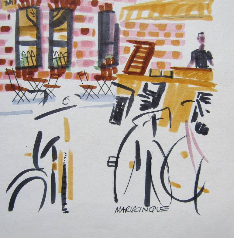 Original Figurative Cities Drawing by Mary Cinque