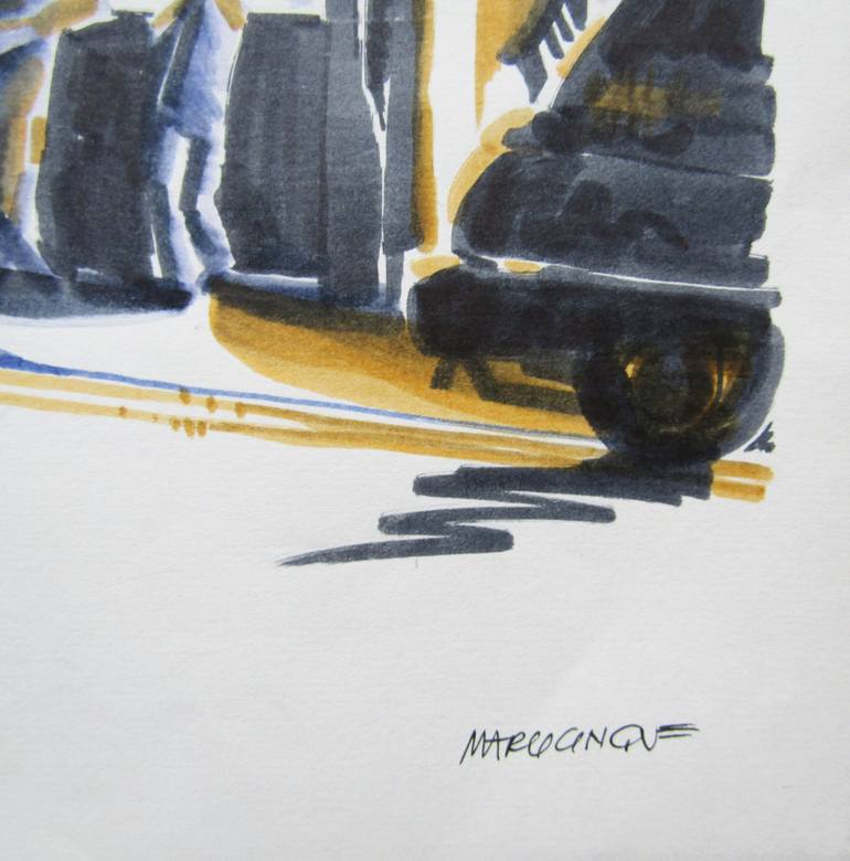 Original Figurative Cities Drawing by Mary Cinque
