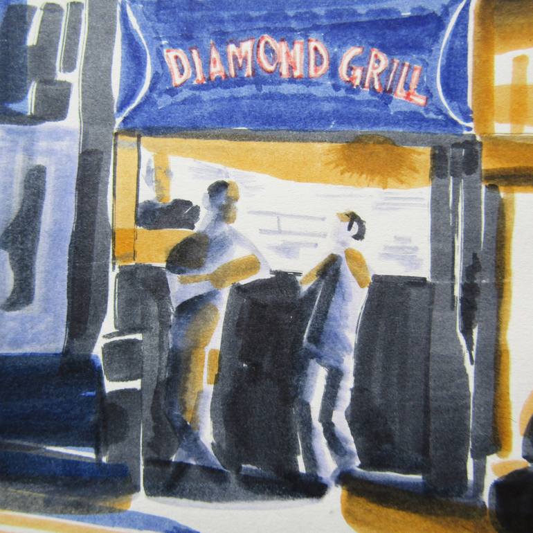 Original Figurative Cities Drawing by Mary Cinque