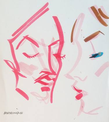 Original Figurative Portrait Drawings by Mary Cinque
