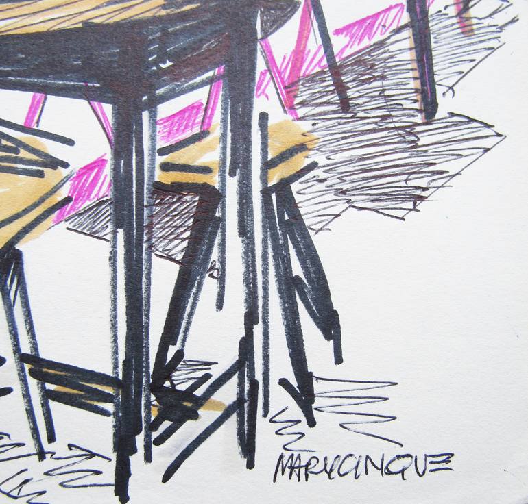 Original Figurative Interiors Drawing by Mary Cinque