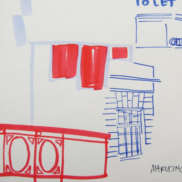 Original Street Art Cities Drawing by Mary Cinque