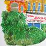 Sennelier oil pastels are great to render grass and bushes