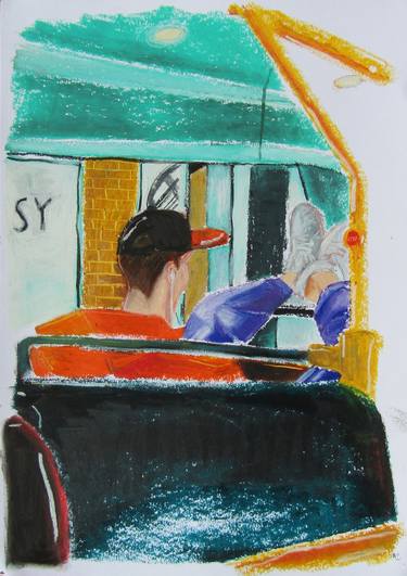 Man on the bus (orange) thumb