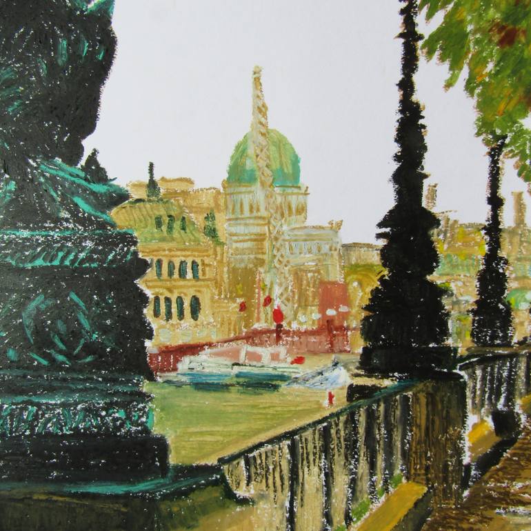 Original Figurative Cities Drawing by Mary Cinque