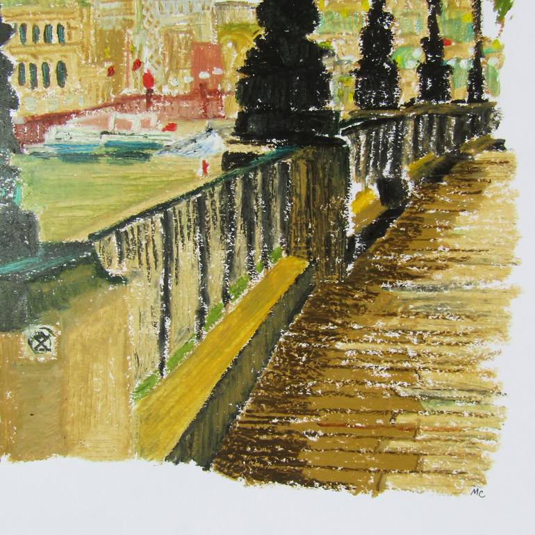 Original Figurative Cities Drawing by Mary Cinque