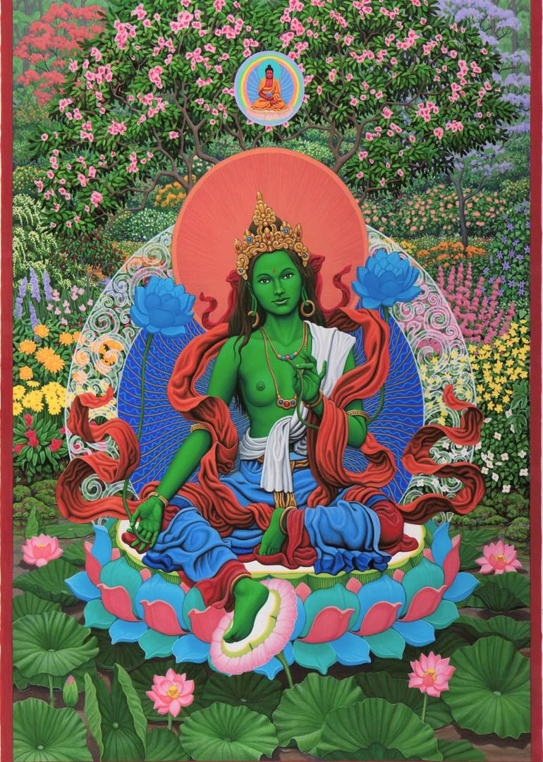 Green Tara Painting by Robert B Porter | Saatchi Art