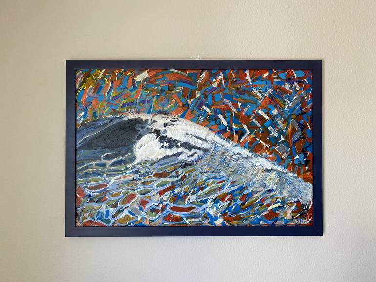 Original Abstract Seascape Painting by Ezra Bejar
