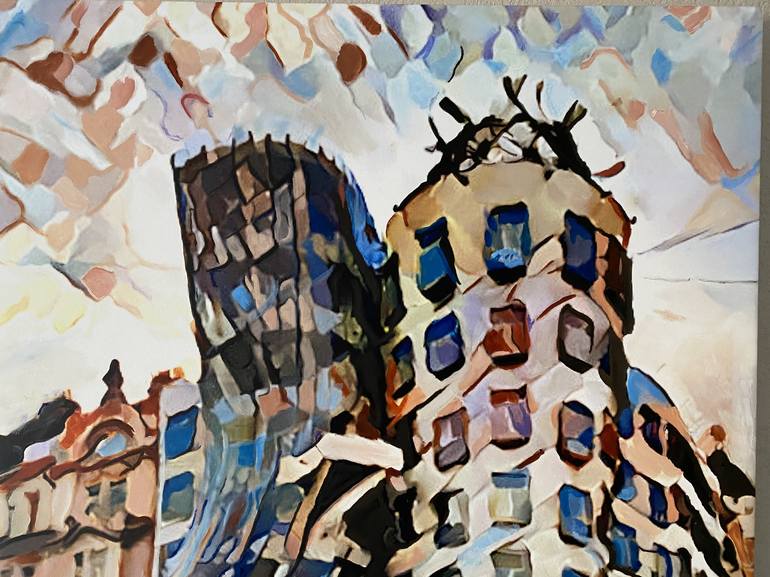 Original Abstract Architecture Painting by Ezra Bejar
