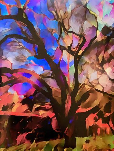 Original Abstract Tree Printmaking by Ezra Bejar