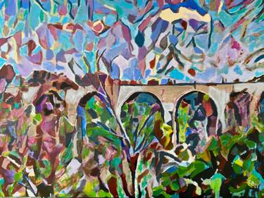 Original Abstract Expressionism Landscape Painting by Ezra Bejar