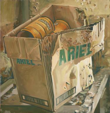 4 Cardboard Boxes Painting by sylvain fornaro