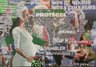 Original Political Collage by sylvain fornaro