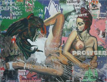 Original Street Art Political Paintings by sylvain fornaro