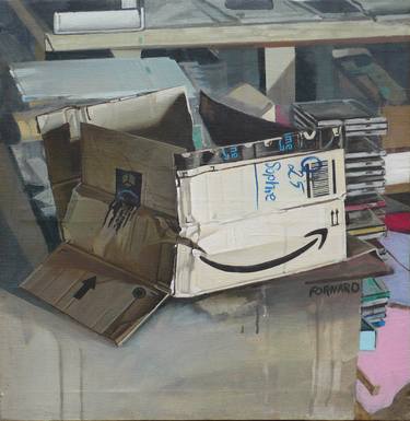 4 Cardboard Boxes Painting by sylvain fornaro