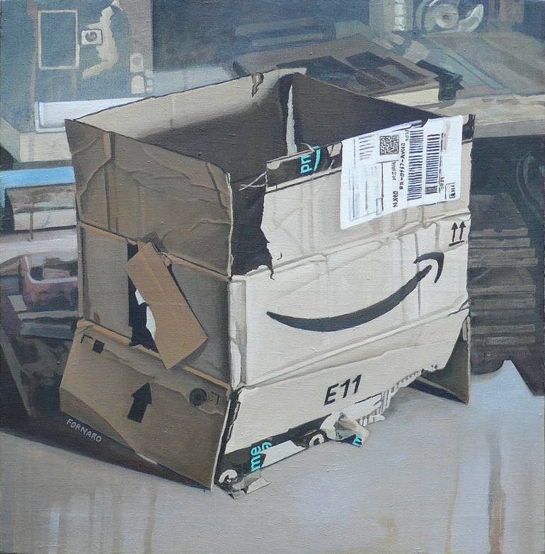 4 Cardboard Boxes Painting by sylvain fornaro