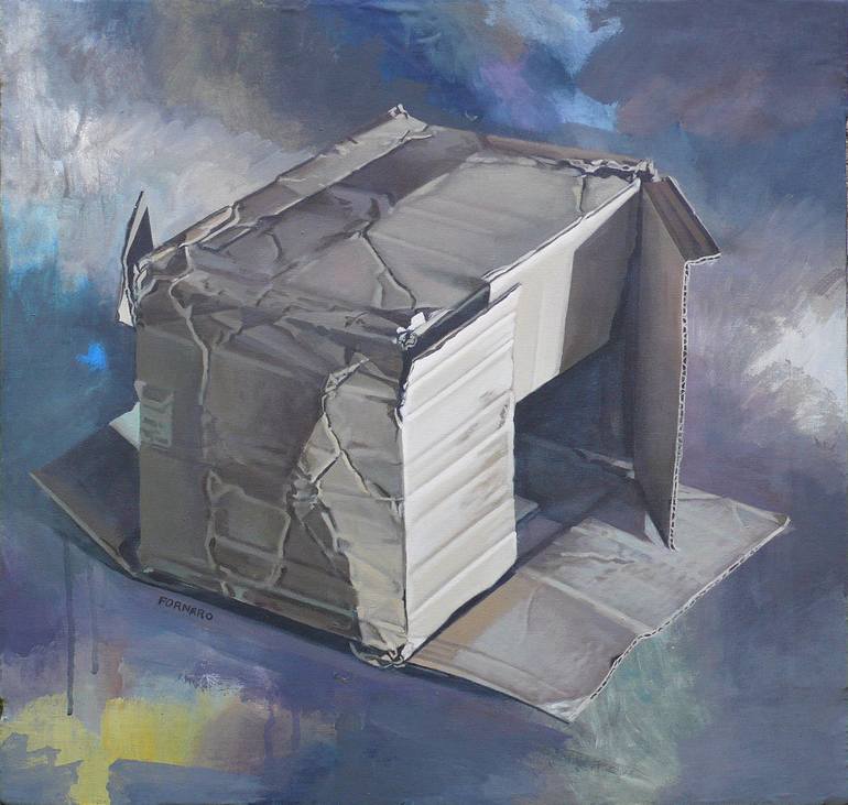 4 Cardboard Boxes Painting by sylvain fornaro