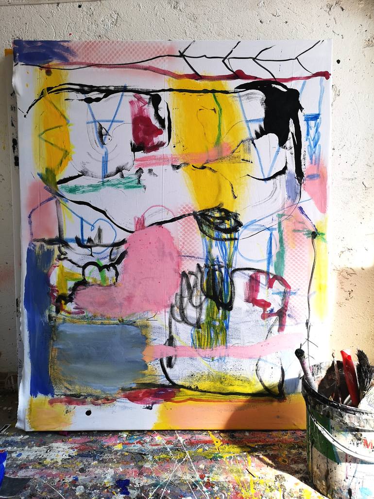 Original Abstract Expressionism Abstract Painting by Massimo Quadrelli